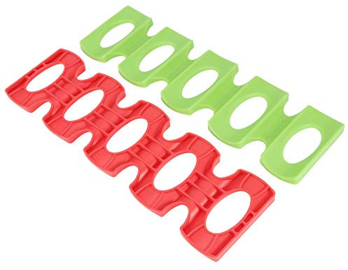 Kühlschrankmatte Kühlschrank Organizer 2Pcs Silikonflaschenstapler für Bierdose Weinhalter Kühlschrankmatte Rot + Grün Küchenschrank und Kühlschrankregal