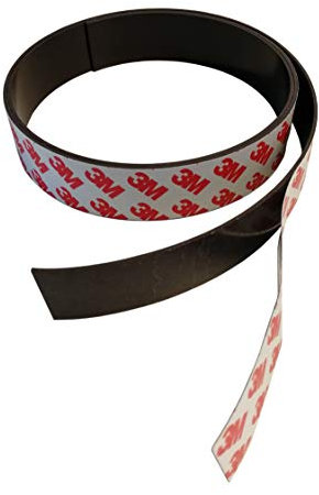 Neodym Power-Magnetband selbstklebend mit 3M Kleber 1lfm x 10mm breit x 1,0mm stark, stark magnetisch, zuschneidbar
