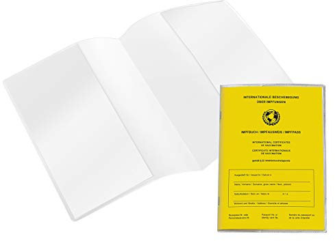 Impfpass Hülle alter Impfpass 105 x 144 mm [50 Stück] Schutzhülle Impfpasshülle für Impfausweis alt transparent klar