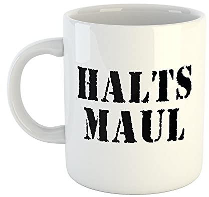 Hellweg Druckerei Huuraa Kaffeetasse Halts Maul Geschenk Idee Keramik 330ml Kaffee-Becher mit Spruch