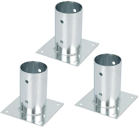GAH-Alberts 211943 211653 - Manicotto avvitabile, per pali in legno rotondo o quadrato, zincato a caldo, Ø 81 mm, set da 3