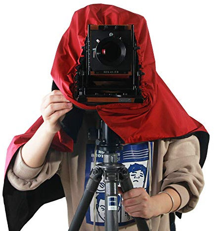 eTone Voile de Mise au Point pour l’extérieur en Tissu occultant Rouge et Noir pour Chambres Grand Format 4x5 et Protection étanche