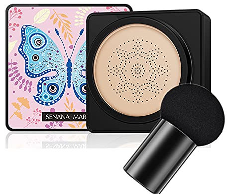 Mushroom Air Cushion Foundation CC Cream, Concealer Beauty Cream Feuchtigkeitsspendende Ölkontrolle, Langanhaltende Nude Makeup Liquid Foundation, Face Makeup Foundation Elfenbein