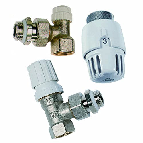 Kit thermostatique avec tête TL10 - corps et robinet de réglage équerre - Femelle 15x21