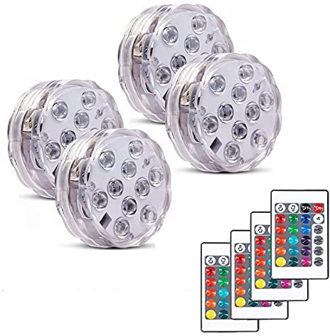 AWSAD Focos Led Piscina con Control Remoto IP68 a Prueba de Agua Luz Piscina Sumergible Fiesta Florero de Vidrio Decoración Halloween Navidad