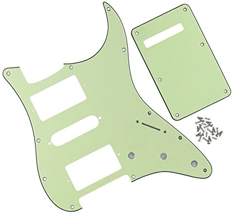 3ply PVC Mint Green Guitar Pickguard HSH & Hintere Plattenschrauben Für Elektrisch NS Gitarrenteile Schlagbrett für Gitarrenplatte