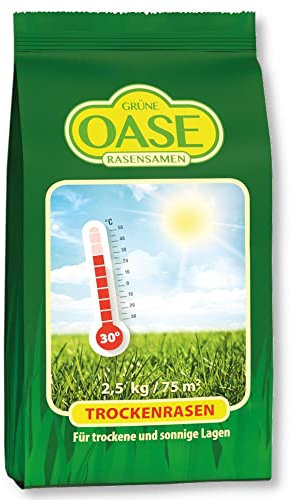 Grüne Oase Rasensamen Trockenrasen 2,5 kg tiefwurzelnden trockenheitstolerant