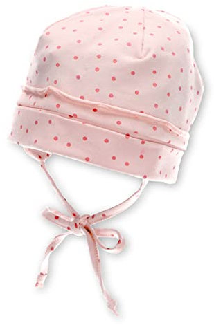 Sterntaler Baby Mädchen Beanie Baby GOTS Beanie Mütze - Beanie Baby, Kinderbeanie, Babymütze - aus Baumwolle mit Bindeband - rosa, 39