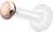PIERCINGLINE PTFE Labret mit Gewinde TITAN AUFSATZ SCHRAUBDISC FLACH Piercing Lippe Nase Ohr Helix Tragus Medusa Roségoldfarben 3 mm Disc 1,2 x 10 mm