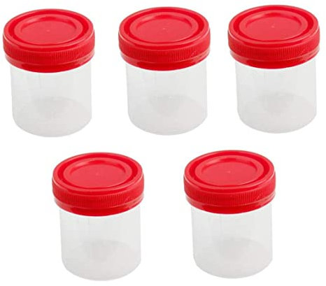 Plastikmessbecher, 40 ml Urinprobenflasche mit Deckelmessbecher, Messbecher, Messbecher mit Deckel, Küchenmessbecher, Plastikmessbecher
