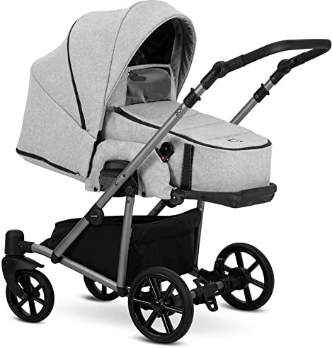 Lux4Kids Kinderwagen Kombikinderwagen Set Alles in einem ROYAL 16 Farben by S Grey 06 3in1 mit Babyschale
