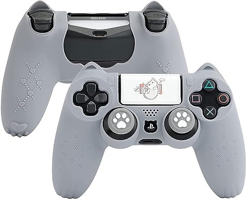 GeekShare Peau de manette PS4 en silicone antidérapant pour manette de PS4 - Gris