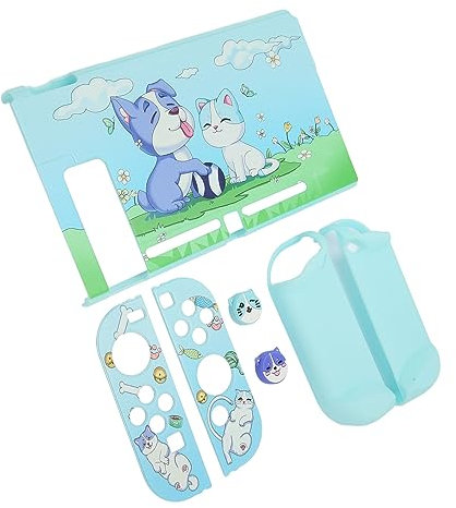 ciciglow Soft Protective Case with Grip for Console - Blue Cat Purple Dog Pattern, and Comfortable