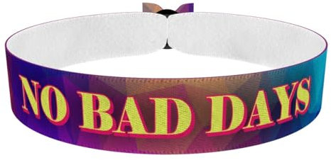 No bad days Stoffarmband - Motivationsarmband aus Satin - Wasserfest & langlebig - Affirmationsarmband für positive Gedanken - Geschenkidee für Freunde - Lifestyle-Armband - Unisex