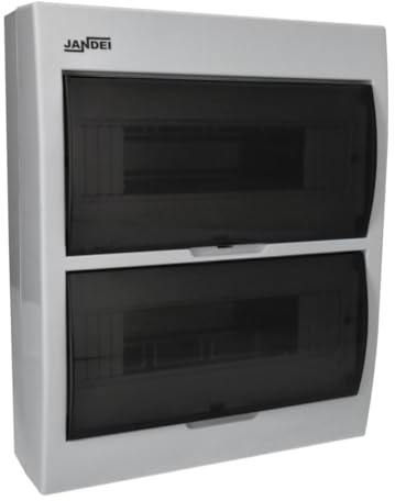 Jandei - Caja de Distribución Eléctrica Para Superficie con Puerta Para 24 Módulos, Tapa translúcida