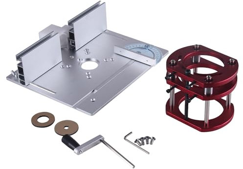 CNCYEAH Router Lift, mesa de fresado para fresadoras, con 3 juegos de placas de fresado para fresadoras superiores, enrutador preciso, sistema de elevación, mesa de inserción para motores con 64 – 65