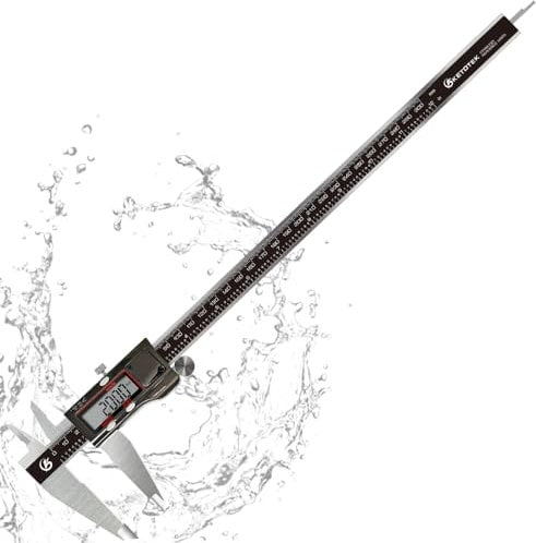 KETOTEK Calibro Digitale da 300 mm, Calibro a Corsoio Digitale in Acciaio Inox, Professionale Impermeabile IP54, Micrometro Elettronico con Schermo LCD, Conversione Pollici/Millimetri 12 Pollici