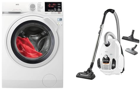 AEG L7WBA60680 Waschtrockner/DualSense - schonende Pflege & CLEAN 6000 AB61C2DB Staubsauger mit Beutel/hohe Saugleistung