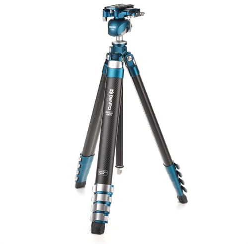 Benro CyanBird TCBC15FS30 Leichtes Reisestativ aus Kohlefaser mit FS30 Kugelkopf, Schnellwechselplatte, Schnappverschlüssen und Tasche für DSLR, spiegellose und kompakte Kameras