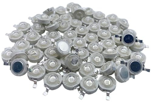 TOPXCDZ 50 Stück Hochleistungs LED Chip Super helle SMD COB-Emitter mit Diode 3 W Leuchtmittel Lampe Perlen DIY Beleuchtung für Floodlight Licht (Uv 365nm)