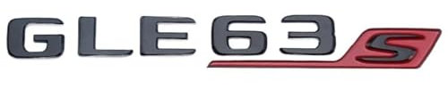 WHARGTSL 3D ABS Buchstaben Auto Heckklappe Abzeichen Aufkleber passend for Mercedes GLE63 AMG W166 W167 Emblem Logo Zubehör(Black Red GLE 63s)