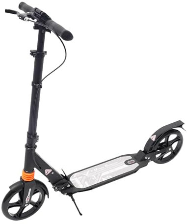 AKANGOMM Erwachsene Kinder Kickscooter, Tretroller Roller mit Handbremse Höhenverstellbar Scooter Faltbar Kickscooter Aluminiumlegierung Kinder Tretroller Erwachsene Schwarz
