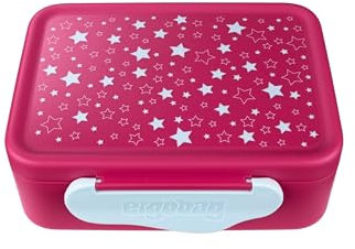 ergobag Brotdose mit Trennfach, BPA-frei, Spülmaschinenfest Sternchen - Pink