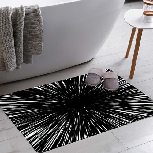 Mrcrypos Black Hole Bath Rugs Flying Through The Stars Bathroom Rug Bath Mat Non Slip Absorbent Thin Bath Rug Fit Under Door Washable Bathroom Floor Mat