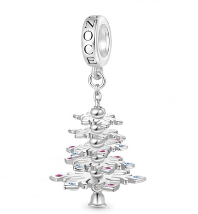 GNOCE Charm Anhänger Weihnachten Schneeflocke Baum Anhänger 925 Sterlingsilber Beads Charms für Frauen und Mädchen Schmuckgeschenk