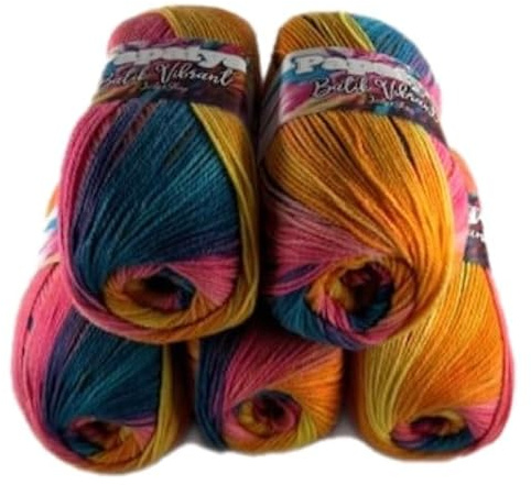 Rainbow Papatya Batik Vibrant Double Knitting 100g Ball (5, 06V)