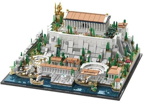 barweer Acropolis Architecture Klemmbausteine, Athener Burg Schloss Haus Bausteine,Stadthaus Gebäude House Häuser Modular Building Set für Erwachsene und Kind (1988 Teile)