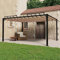 Outdoor Patio Baldachin Pavillon Festzelt mit Lamellen Dach Event Shelter für Balkon 3x4m Taupe Stoff und Aluminium Ideal für Haus & Garten Partys