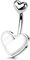 OUFER 14G Herz Bauchnabelpiercing Chirurgenstahl 316L Bauchnabelpiercing Schmuck 10 mm Bauchnabelpiercing Ring Opal Rosa Bauchnabelpircing Frauen