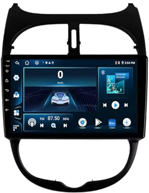 9 Pollici Android 13 Autoradio per Peugeot 206 206CC 206SW 2001-2016 Navigazione GPS Touch screen con Bluetooth SWC FM RDS Radio AHD 4G/WIFI DVR Ventola di raffreddamento(4+64G)