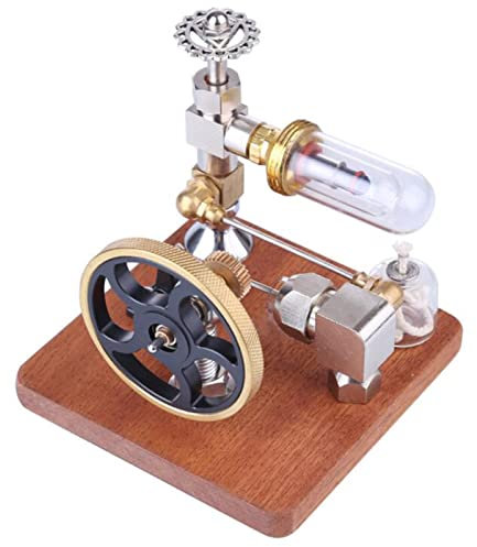 CWCQGH Modello di Motore a Vapore a Cilindro Singolo, Modello di generatore di Corrente, Strumento didattico per Laboratorio di Fisica e scienze dell'energia a Vapore a velocità Regolabile