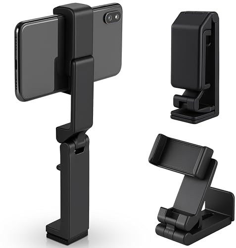 TANNESS Phone Holder - Foldable & Rotatable Travel Essentials Stand, Adjustable Airplane Phone Holder Mount for Plane, Desk or Home - Compact Aeroplane Flight Essentials - Black