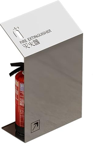 Feuerlöscher-Schrank – Bodenstehender dekorativer Koffer hält 2 x 4 kg für Geschäfte – langlebiges schwarzes Titan-Edelstahl-Design