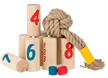 BS Toys Knapsack Strategiespiel - 7 Pfosten, 2 Spielsteine & 1 Knoten - 2-6 Spieler - ab 8 Jahren