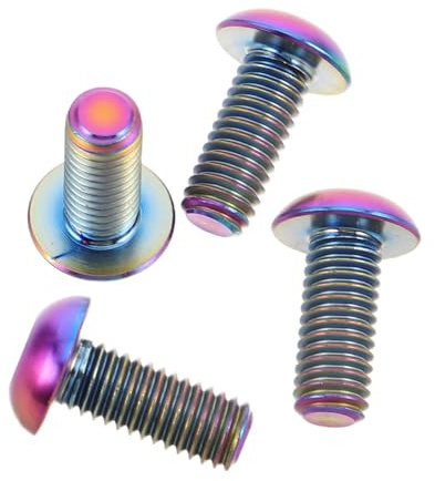 DECHOUS Lot de 4 Vis Hexagonales M5X12 en Alliage de Titane Coloré pour Fixation Porte-Bidon de Vélo Résistantes à la Corrosion Légères et Compatibles Porte-Bidon VTT et Vélo de Route