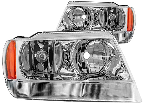 Halogen Scheinwerfersatz Scheinwerfer Satz Hauptscheinwerfer Set links rechts HB4/HB3 passend für Grand Cherokee II WJ WG