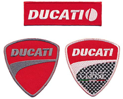 Ducati Aufnäher Aufbügler Patch 3 Stück Motorrad Italia TURBOVERSAND