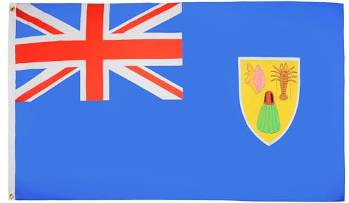 AZ FLAG - Flagge Turks- Und Caicosinseln - 90x60 cm - Englische Fahne 100% Polyester mit Messing-Ösen - 50g