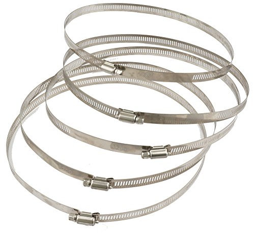 VIGORQ 5pcs Créoles en acier inoxydable 20cm/200mm, Clips de serrage réglables pour tuyau d'arrosage, conduit, ventilateur, hydroponique, salle de bain, cuisine