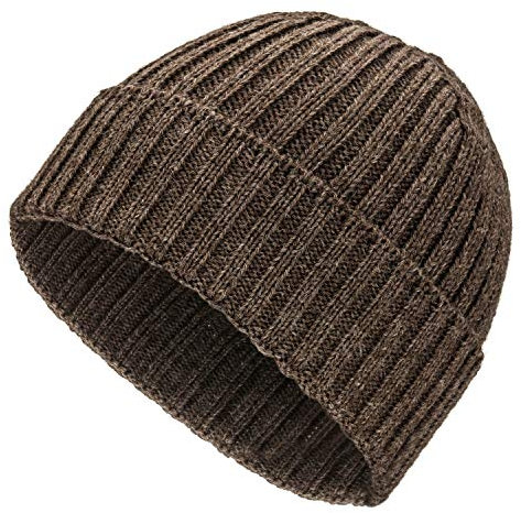 Weiche Damen & Herren Alpaka Mütze aus 100% Alpaka Wolle in 10 Farben - Hochwertige Winter Strickmütze/Beanie Wollmütze von HansaFarm, Braun - NFA06, Einheitsgröße