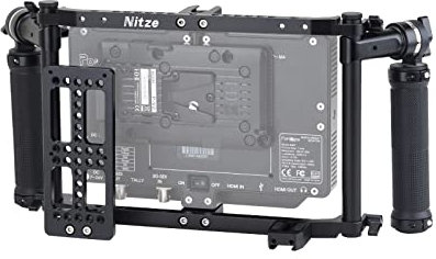 Nitze Director's Monitor Cage para Monitores LCD de 5/7/9, Jaula Universal para Monitor con Mango Lateral de Goma Ajustable - JSQ-002