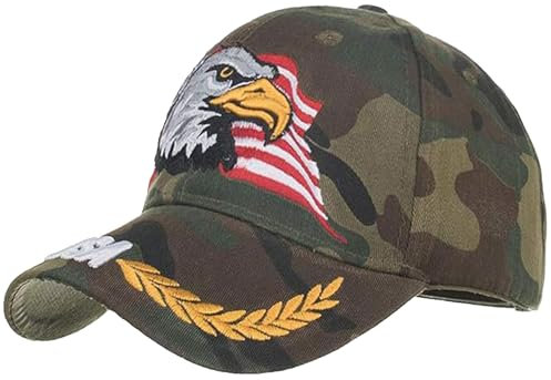 USA-Flagge Adler Mütze American Baseball Cap bestickt, Camo__1, Einheitsgröße