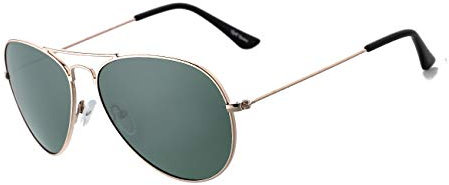 ROCF ROSSINI Polarisierte Pilotenbrille Damen Verspiegelt Piloten Sonnenbrille Herren Retro-Brillen Unisex UV400 Schutz mit Box (Gold/G15)