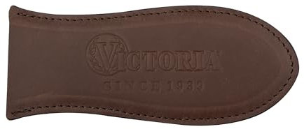 Victoria Small Leather Hot Handle Holder. Panhandle for Cast Iron Skillets 6 Inch to 8 Inch, Brown
