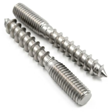 PROTECH Stockschrauben 12x100 Edelstahl A2 V2A Rostfrei - Doppelgewindeschrauben mit Holz- und metrischem Gewinde für Möbelbau (25 Stück)