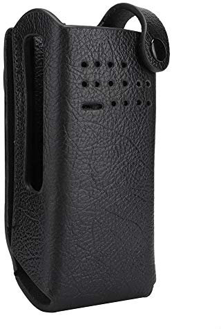 Radio Holster, Hard PU Leather Two-Way Radio Holder Walkie Talkie Protective Carrying Case Pouch Bag with Hook Clip & Adjustable Shoulder Strap for GP328D